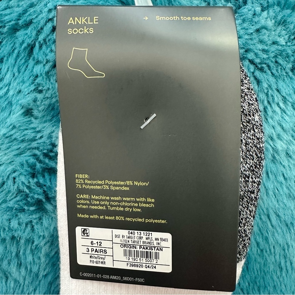 All in Motion Men's Active Ankle Socks 3pk Size 6-12 - Picture 8 of 12